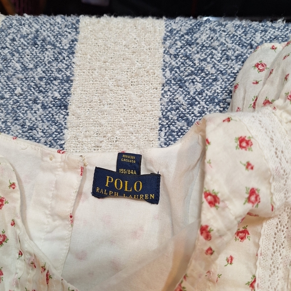 Polo Ralph Lauren Rose print sleeveless dress with ruffles sleeves size 16 - Picture 9 of 9